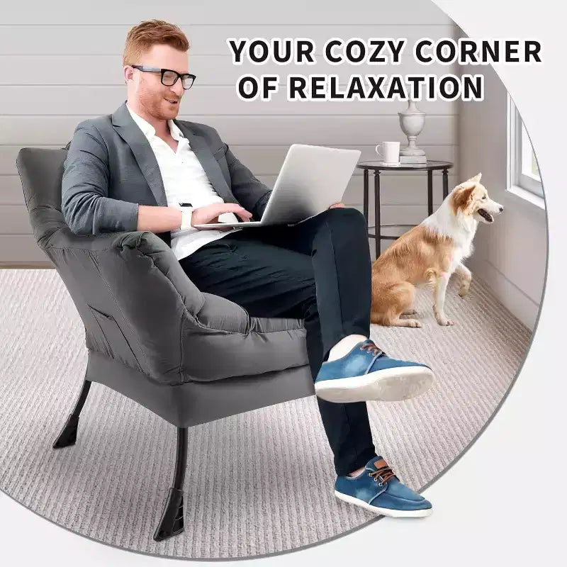 Modern Lounge Chair - Slim Profile Armchair for Small Spaces