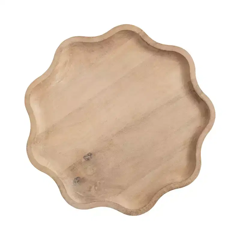 Kate and Laurel Alezar Scallop Wood Side Table