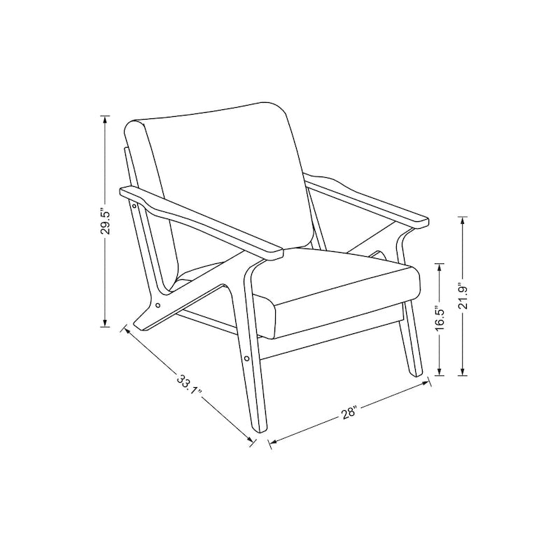 Mid-Century Modern Lounge Chair with Plush Cushioning