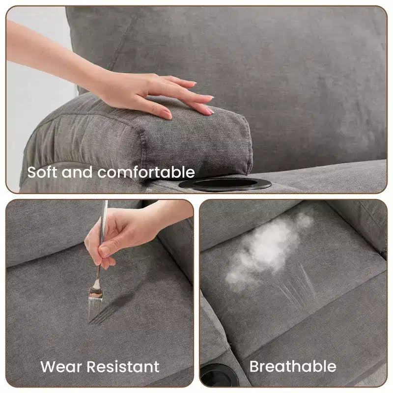 360 Swivel Rocker Recliner Chair with Massage and Heat