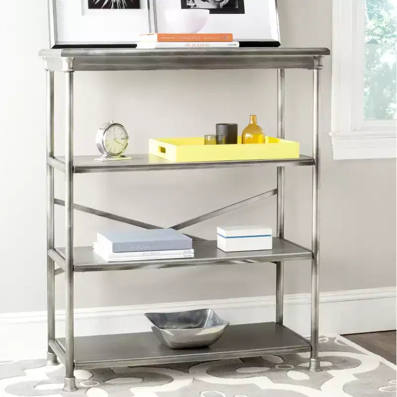 Jamison Large Bookcase - AMH1536 - Silver - Safavieh Couture