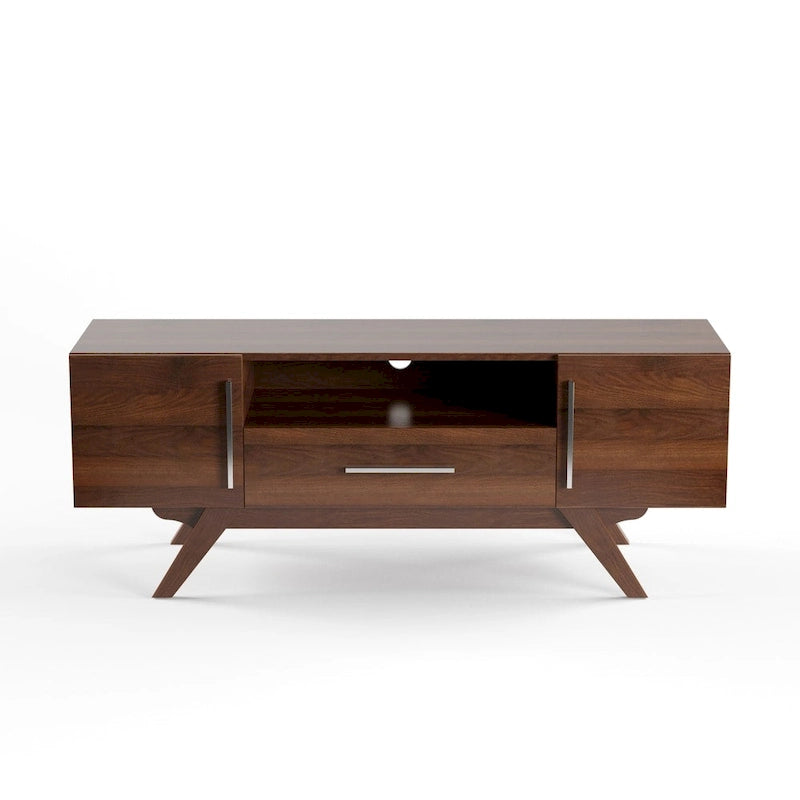 Mid-Century TV Stand with Cabinets, Shelf and Drawer