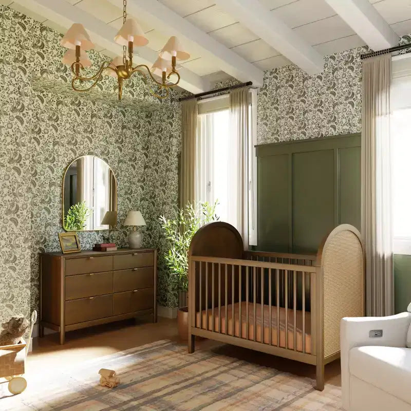 Boho Cane 3-in-1 Convertible Crib with Toddler Bed Conversion Kit