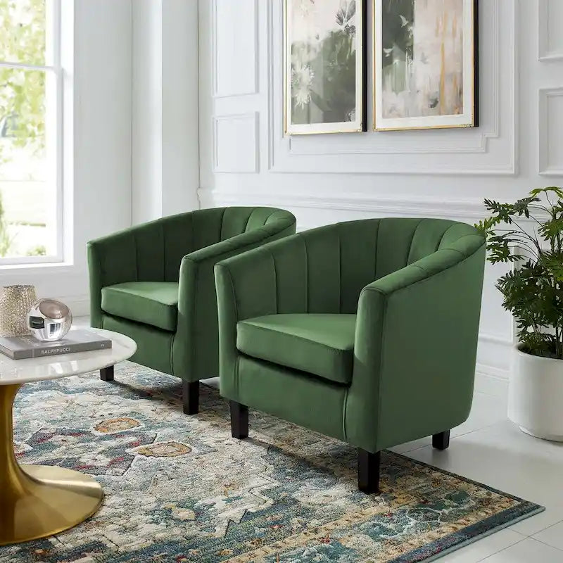 Channel Tufted Velvet Armchair