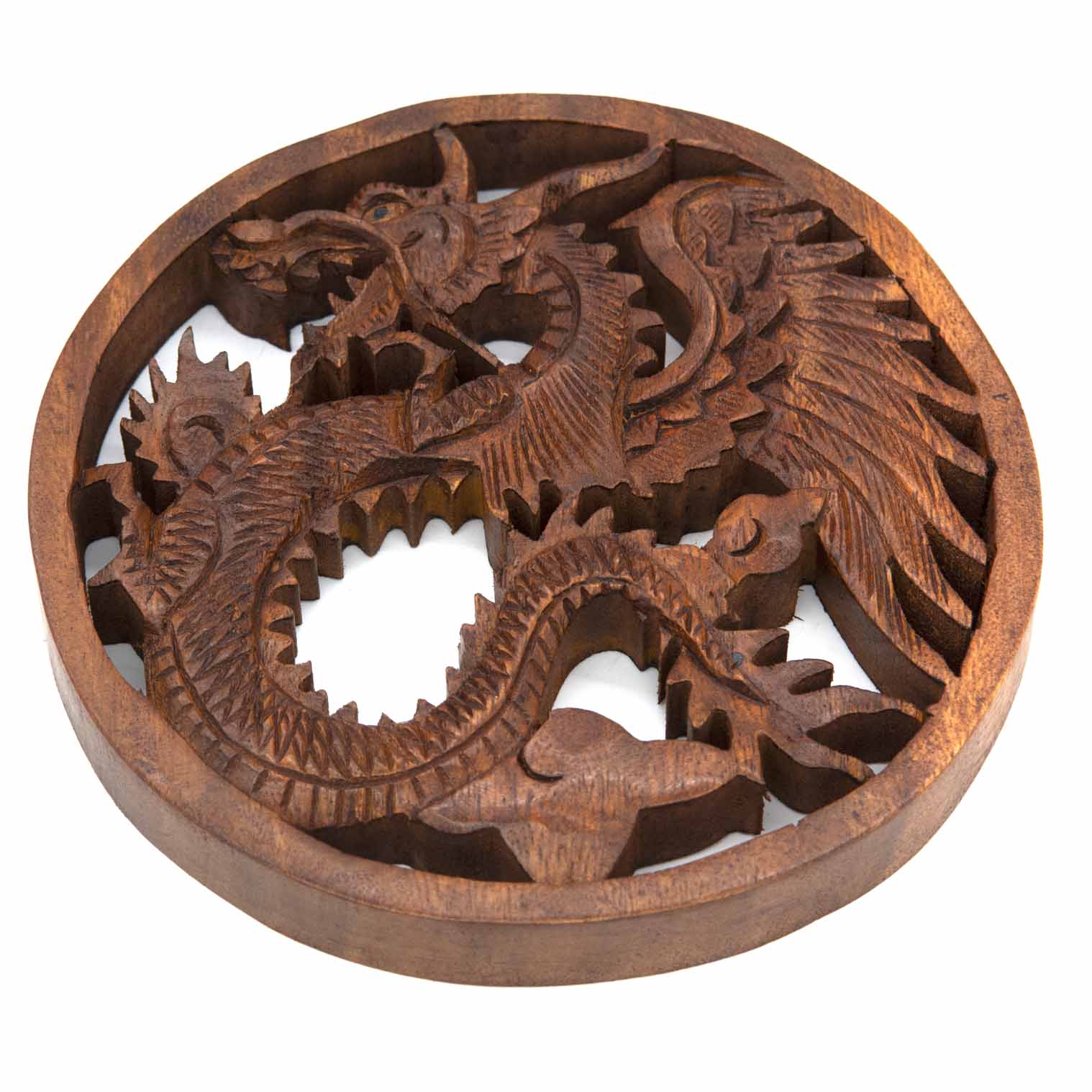 Dragon Round Wood Plaque