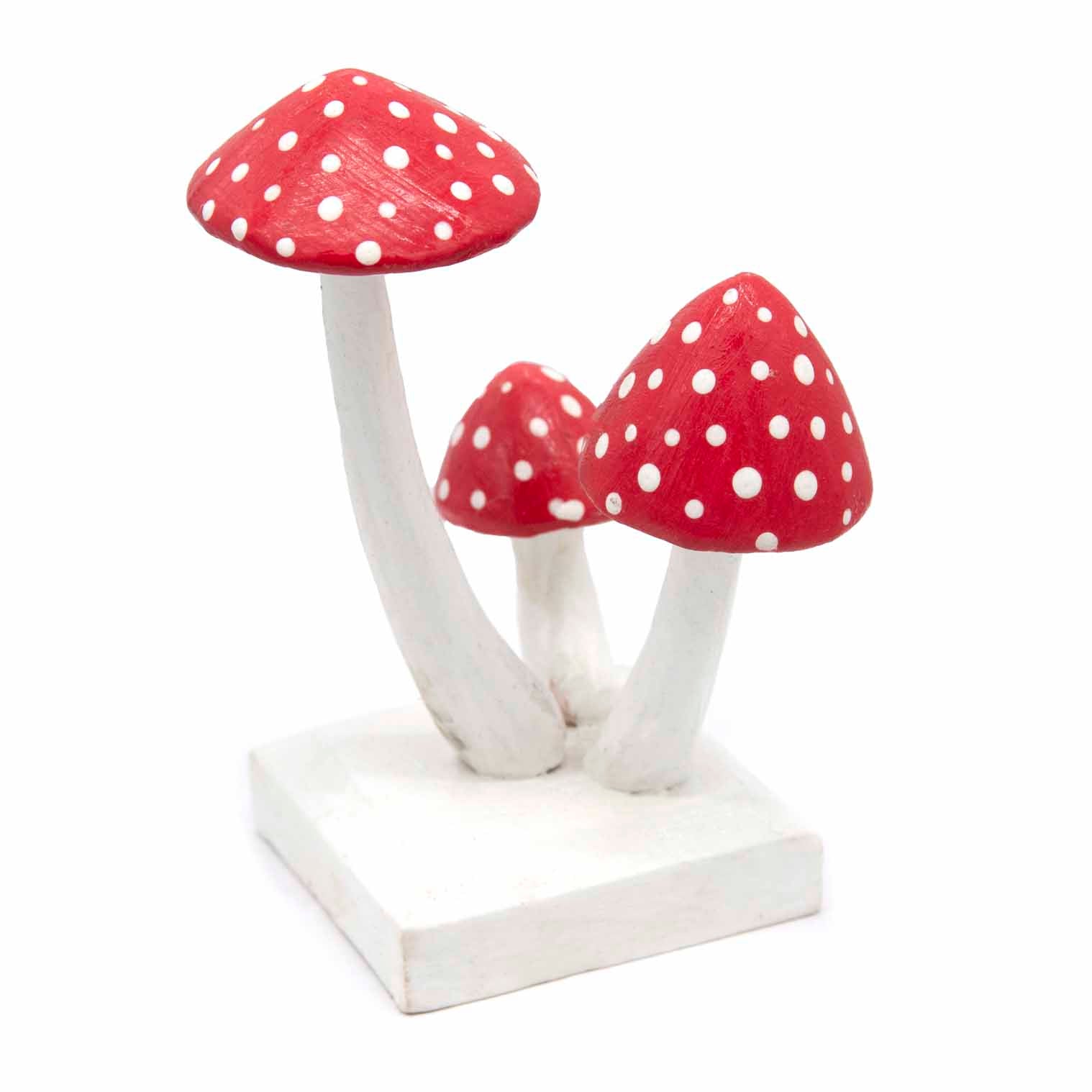 Carved Fly Agaric Mushroom Cluster