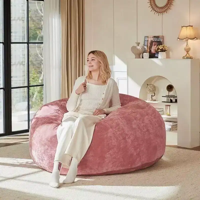 4FT Memory Foam Bean Bag Chair with Removable Flannel Cover – Living Room & Bedroom