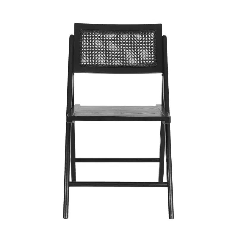Merrick Lane Set of 2 Cane Rattan Folding Chairs