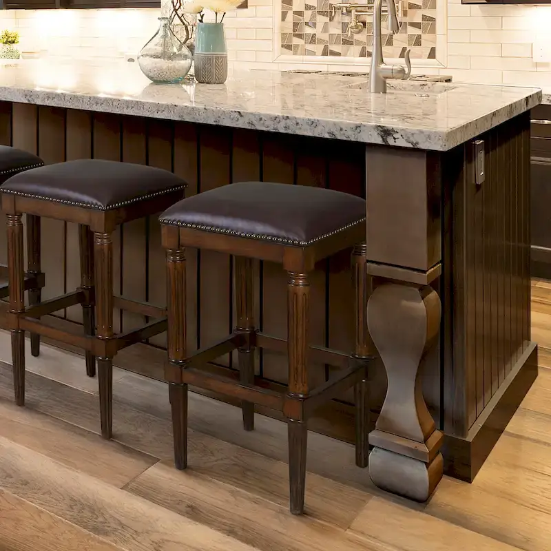 Manchester Solid Wood Square Upholstered Seat Bar Stool