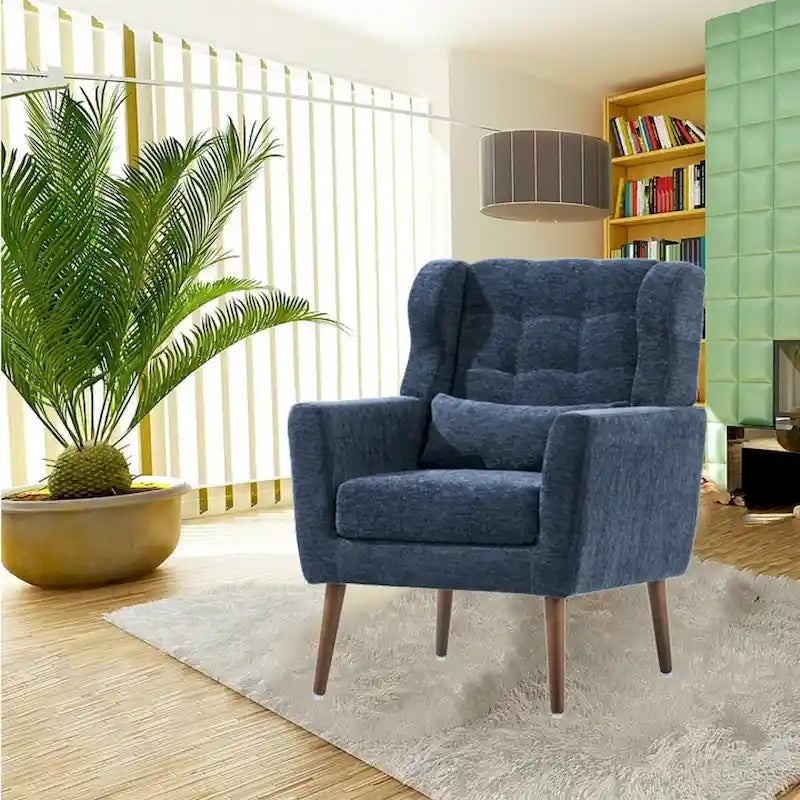 Mid-Century Modern Accent Chair with Waist Cushion