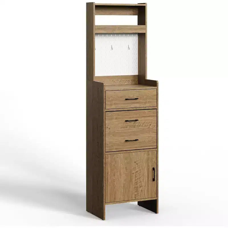 5-in-1 Entryway Shoe Cabinet with Flip Drawer, Pegboard and Adjustable Shelf