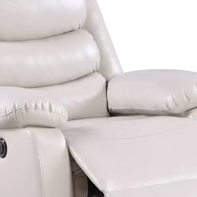 39 Power Recliner Accent Chair, Beige Faux Leather