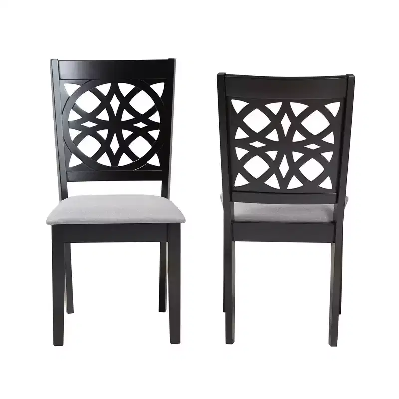 Baxton Studio Abigail Modern Fabric Wood Dining Chair Set