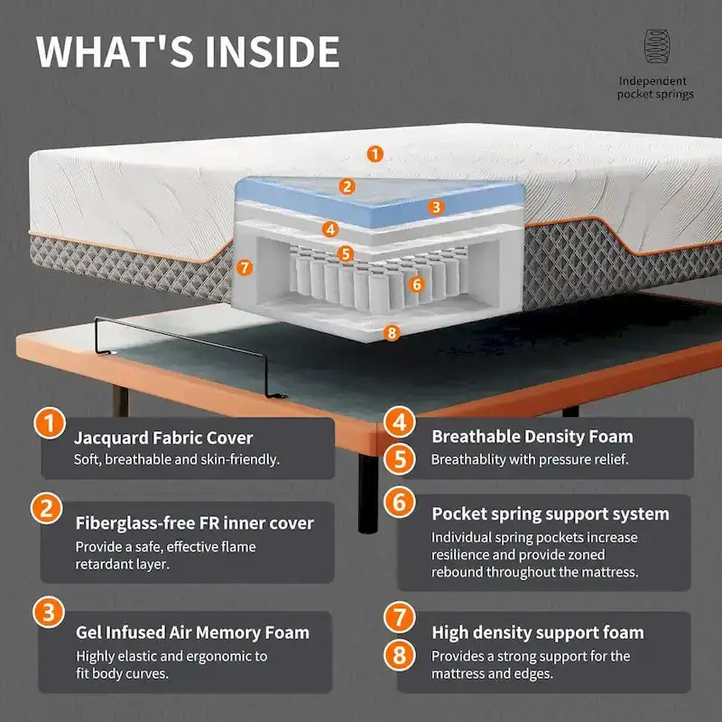 Adjustable Bed Frame with Massage