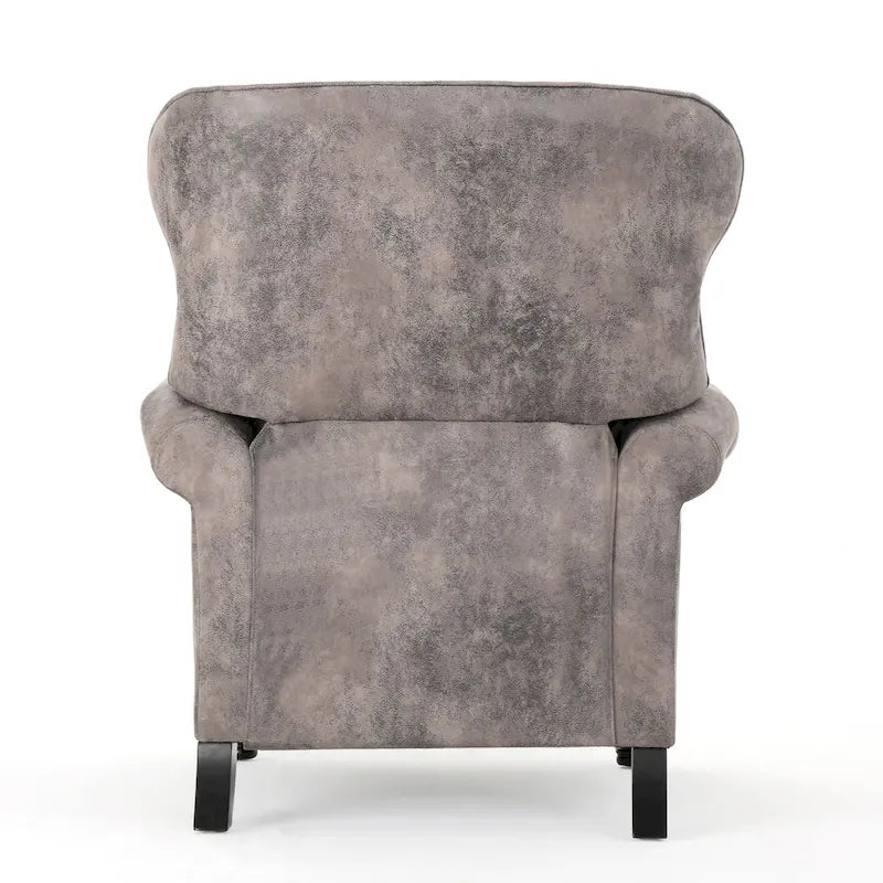 Tufted Microfiber Pushback Recliner Club Chair with Nailhead Trim