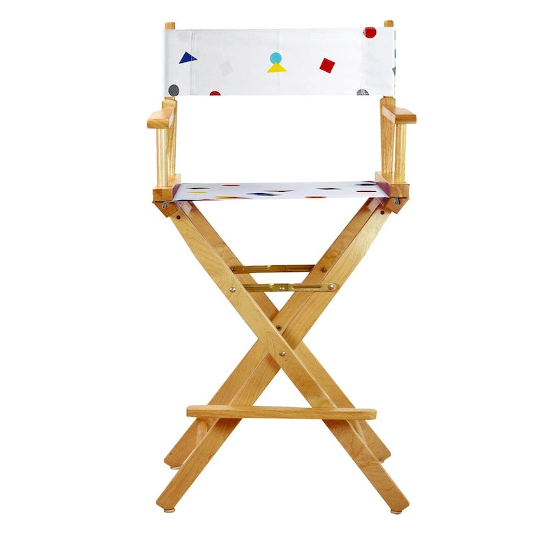 30 Director's Chair Natural Frame-Confetti - 23W x 19D x 45.5H