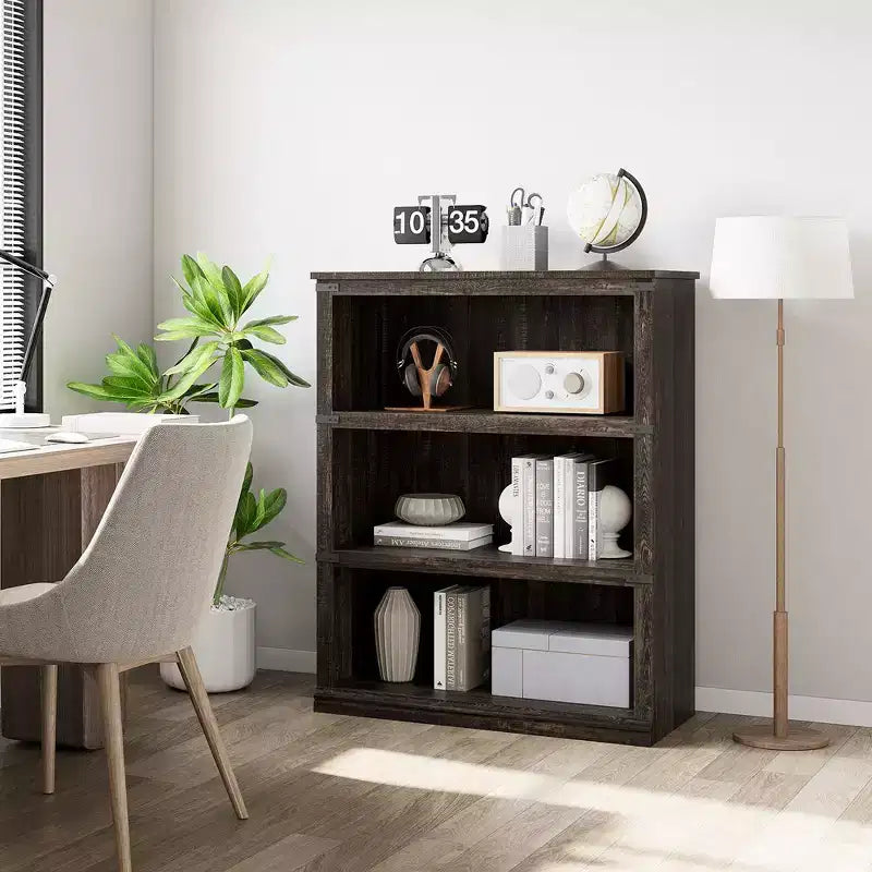 3-Shelf Bookcase Floor Standing Display Storage Shelves 40 Tall