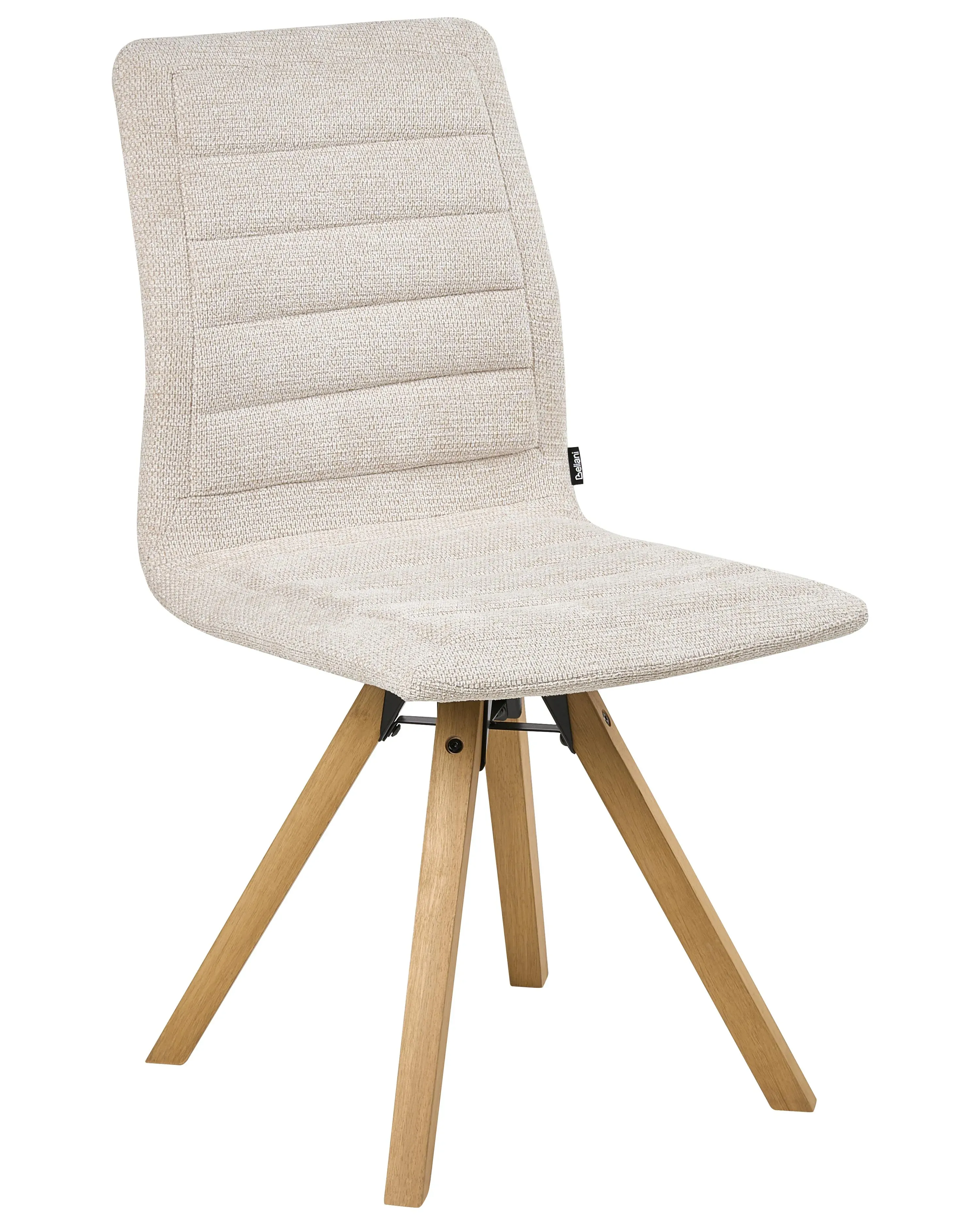 Set di 2 sedie da pranzo Tessuto Beige chiaro con braccioli