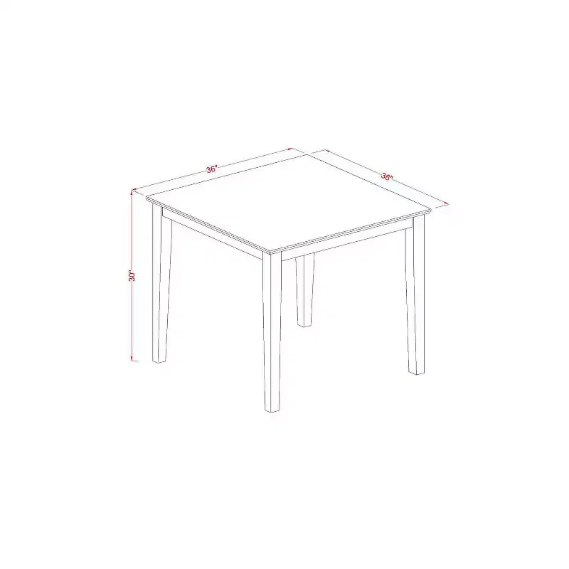 Bohemian Kitchen Table Set - 36 Inch Square Table with 2 Parsons Chairs - Coffee Linen Fabric