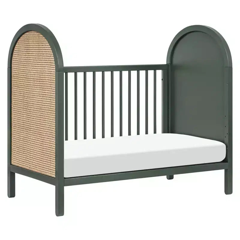 Boho Cane 3-in-1 Convertible Crib with Toddler Bed Conversion Kit