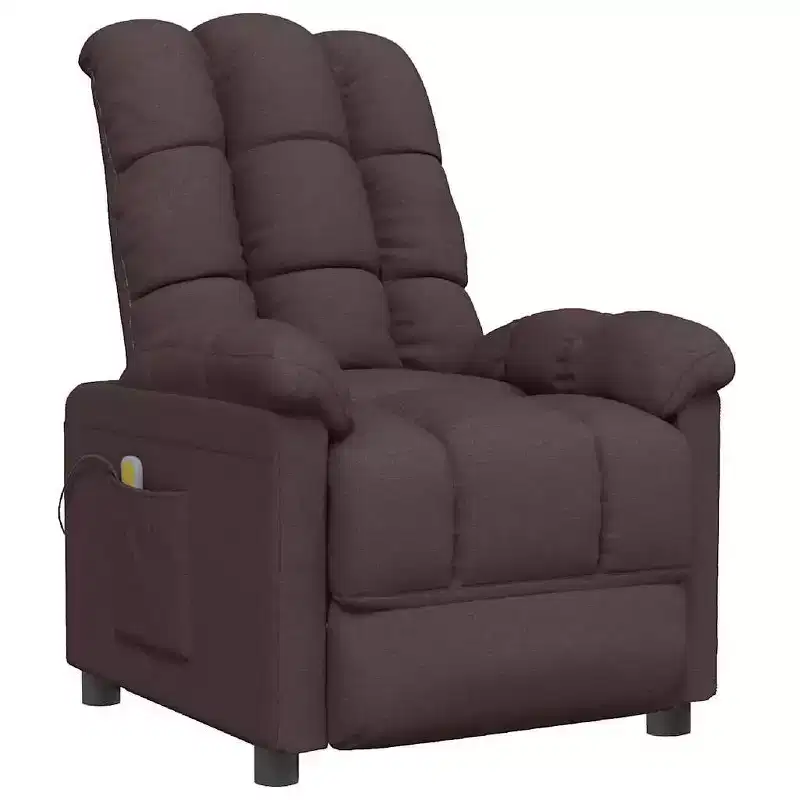vidaXL Massage Chair Light Grey Fabric (100% polyester), Wood, Metal