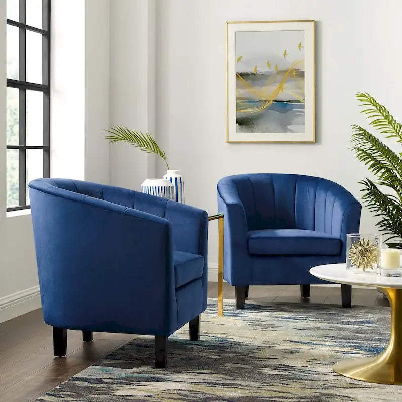 Channel Tufted Velvet Armchair