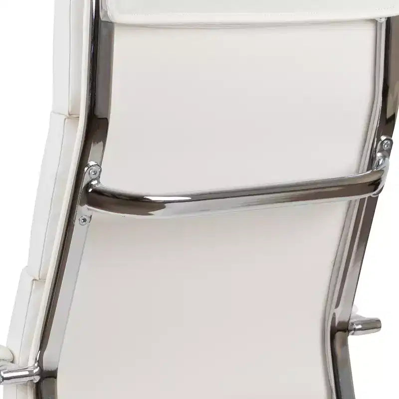 High Panel-Back Ergonomic Executive Office Chair with Padded Metal Arms, 360�� Swivel