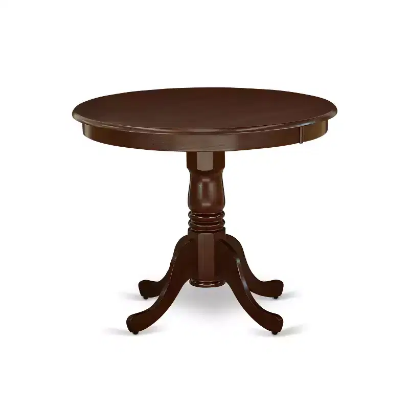 HomeStock Modern 3 Piece Round Dining Table Set Mahogany