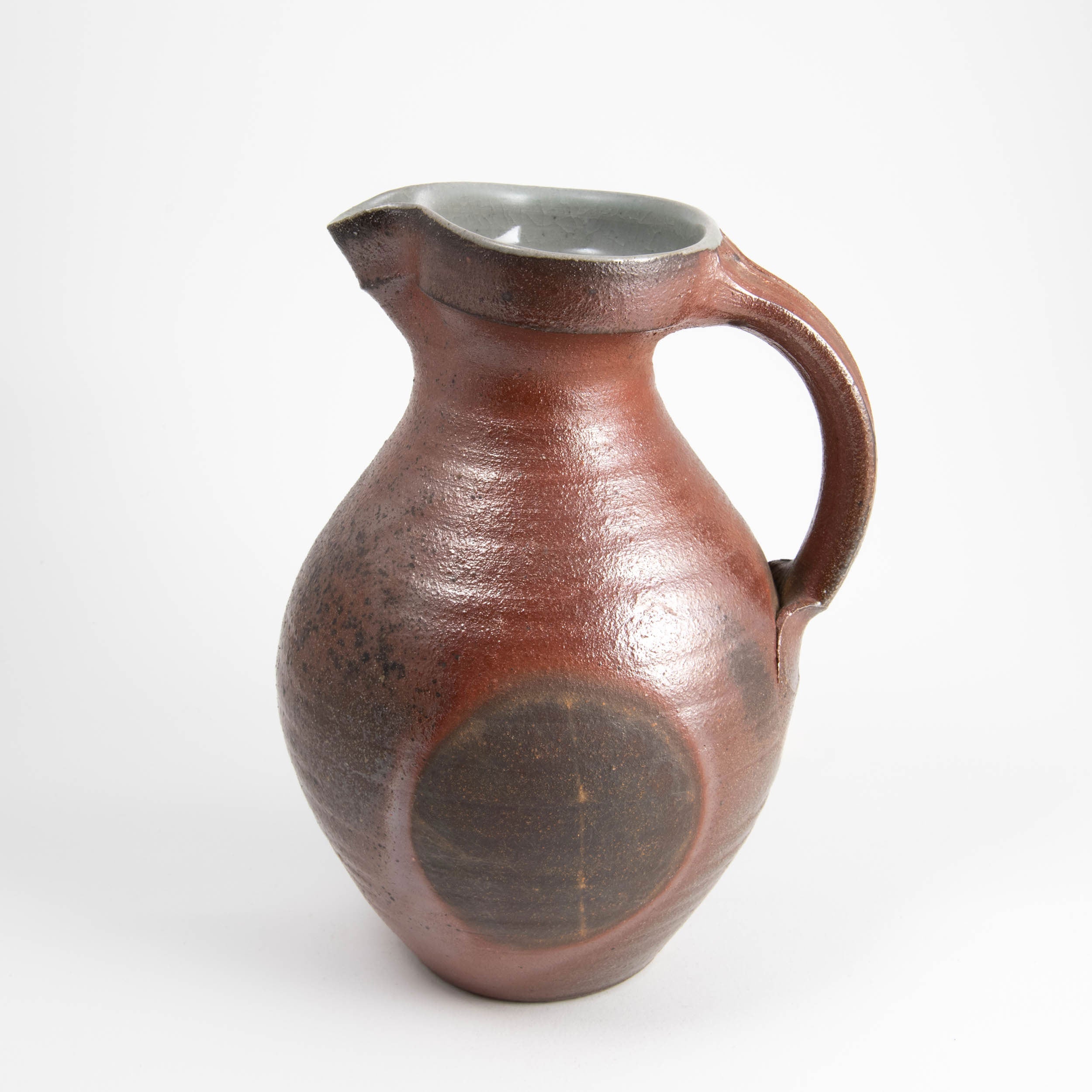 Celadon Wadding Wood Fired Round Devon Jug