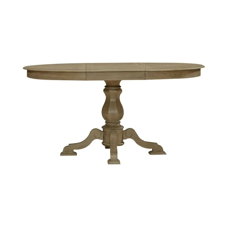 Magnolia Manor Round Pedestal Dining Table with Expandable Leaves - 2 Finishes