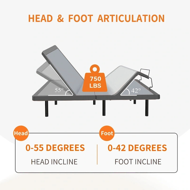 Adjustable Bed Frame with Massage