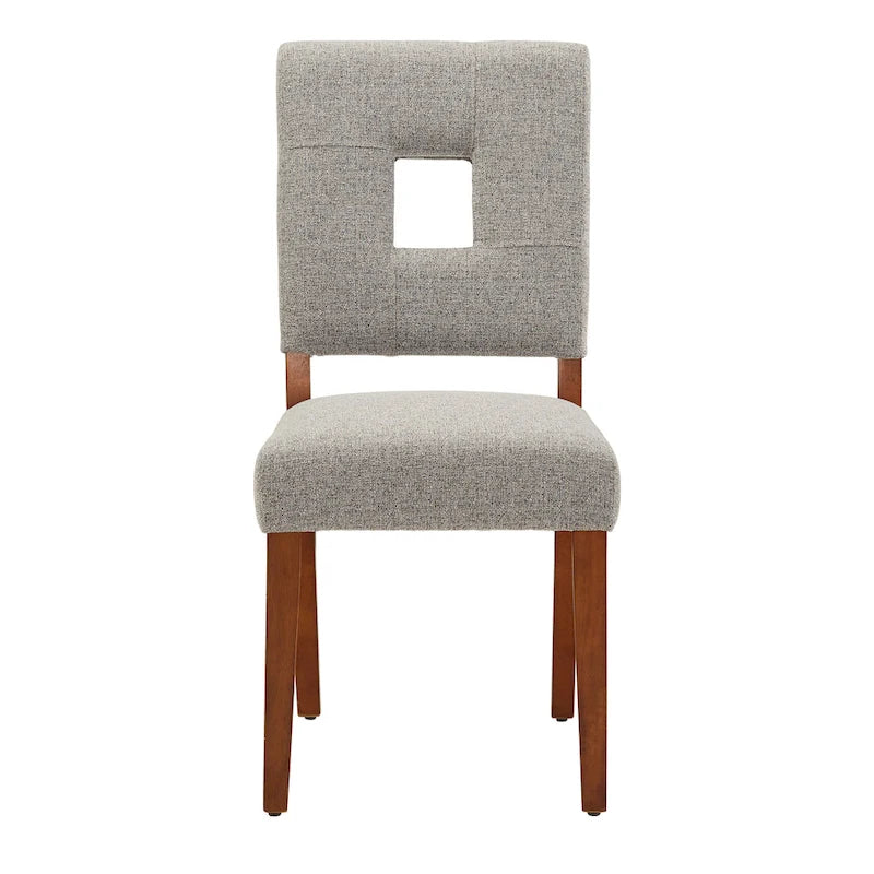 Upholstered Fabric Keyhole Dining Chair