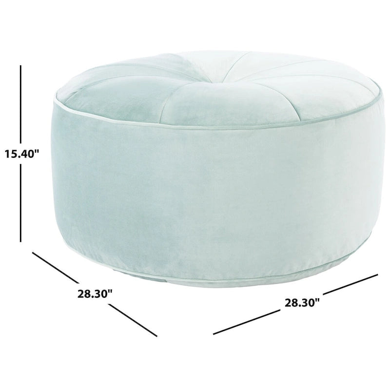 Round Velvet Pouf Ottoman �� Plush Seating Accent