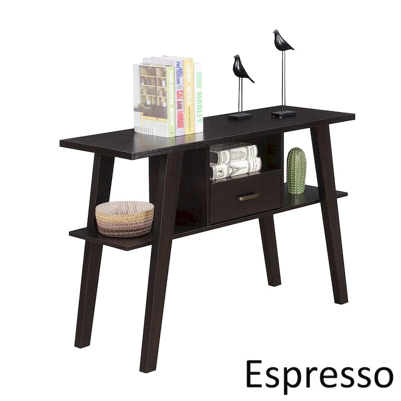 1-Drawer Console Table with 3 Shelves
