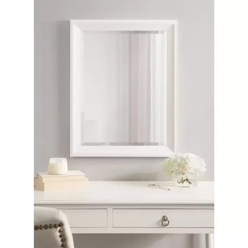 Rectangle Bathroom Wall Mirror with Matte White Frame, 21.5 x 27.5