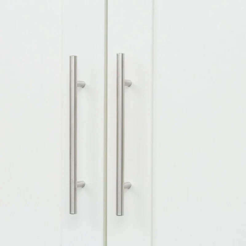 White Wood Wardrobe Armoire Storage Cabinet with Doors,Drawers,Hanging Rod