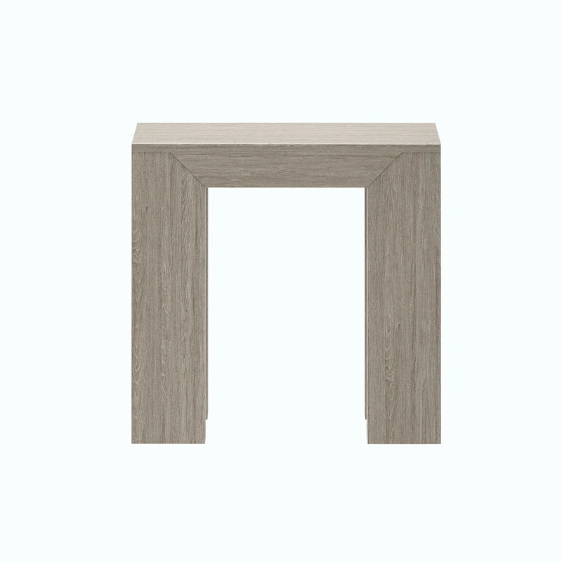 Modern Rectangular Solid Pine Wood Side Table with Wirebrush Finish