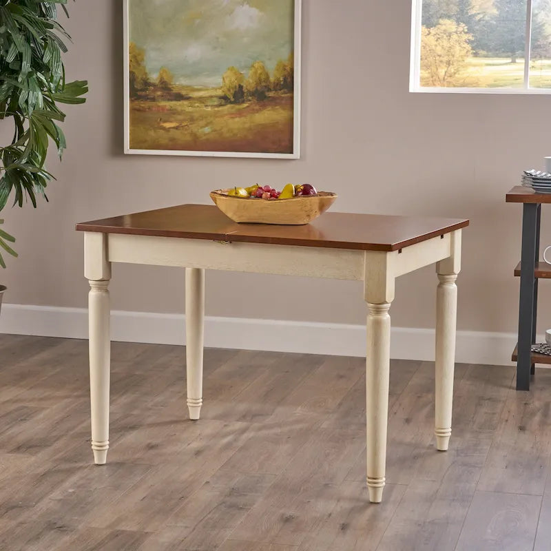 Clearwater Multicolored Wood Dining Table with Leaf Extension by Christopher Knight Home