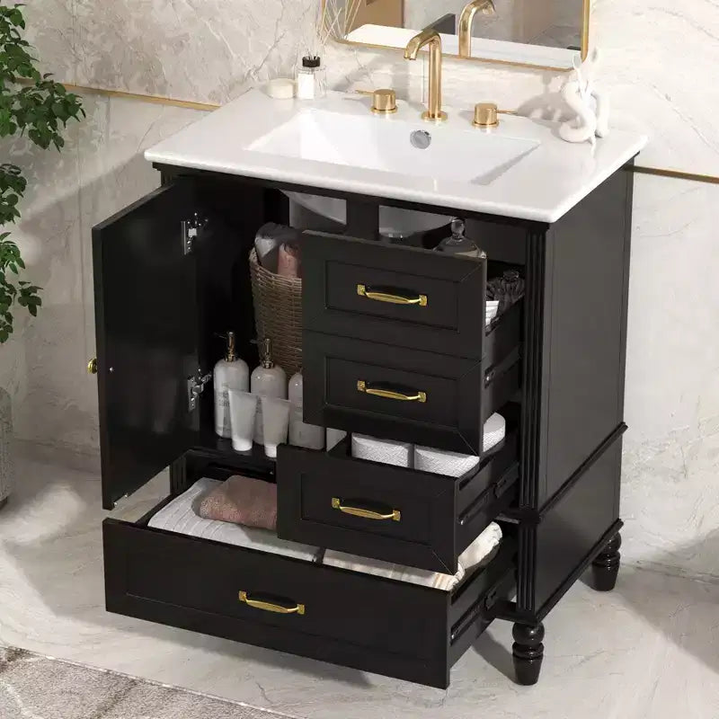 30-Inch Bathroom Vanity with Sink and Storage Cabinet