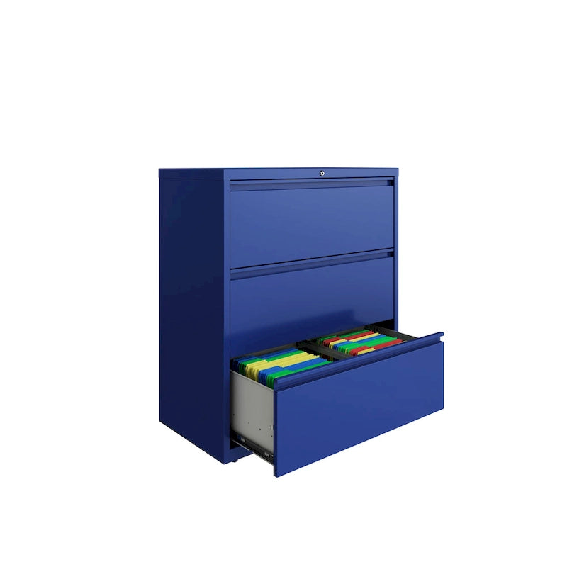 36-inch wide three-drawer chest of drawers, classic blue