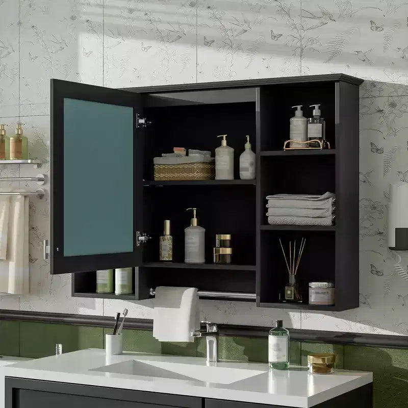 Bathroom Mirror Cabinet 42-Inch, 3-in-1 Wall-Mounted Medicine Cabinet, Adjustable Shelves, Soft-Close Doors, HD Mirror, Vanity Storage