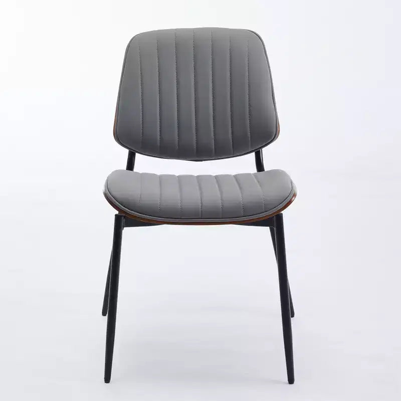 Set of 2 Mid-Century Upholstered Dining Chairs, Linen
