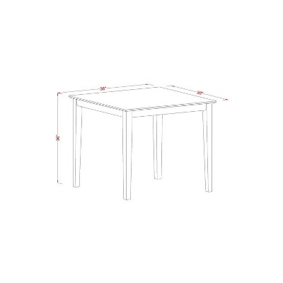 5-Piece Buttermilk and Cherry Solid Wood Top - Dining Room Set - Seats 4