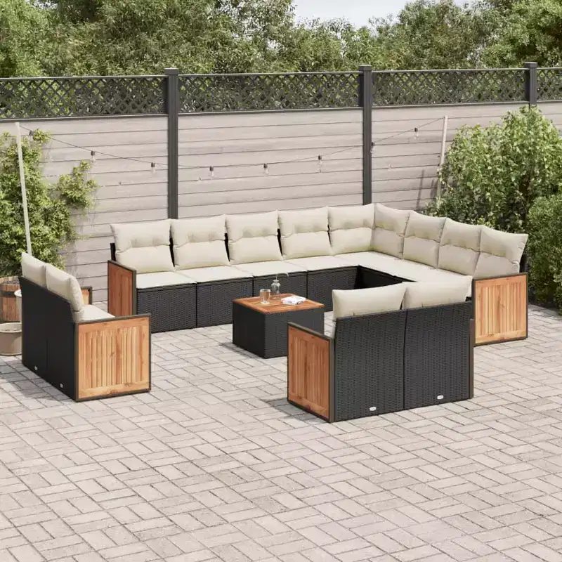 vidaXL Garden Sofa Set PE rattan Adjustable Feet