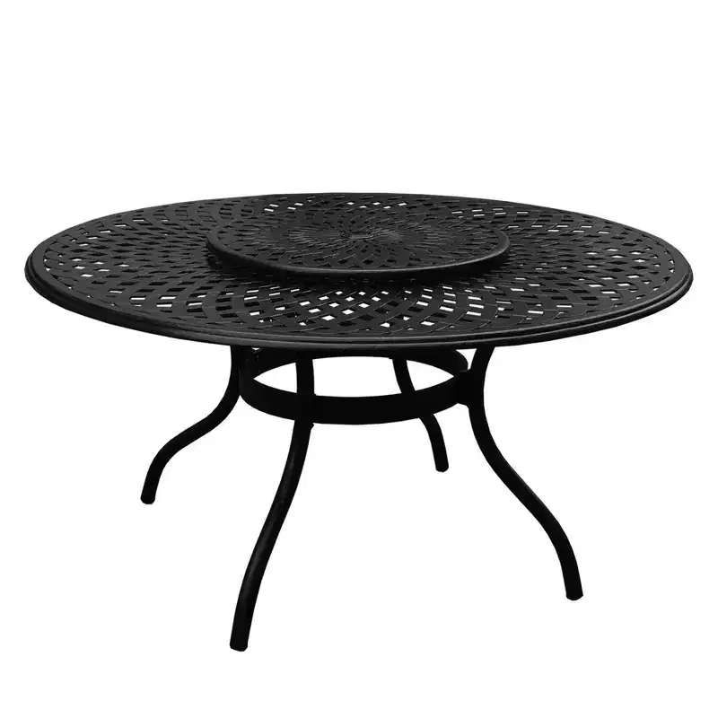 7pc Outdoor Dining Set: UV-Resistant Aluminum Table & Checker Chairs - Oakland Living