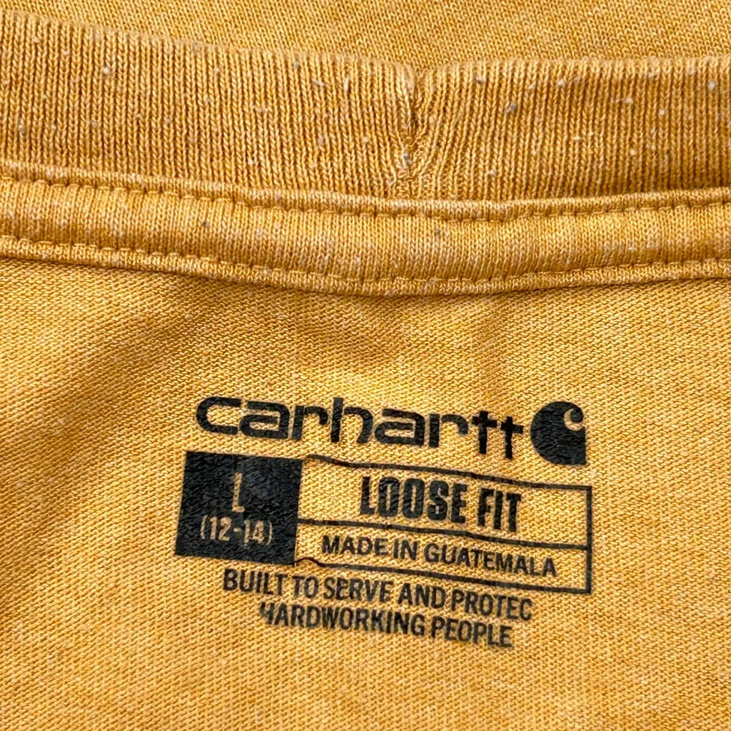 Long Sleeve T-Shirt Women Yellow Cotton Crew Neck Casual Large