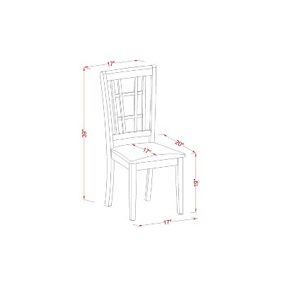 HomeStock 7-Piece Square Black & Cherry Finish Solid Wood Top Dining Table with 6-Chairs