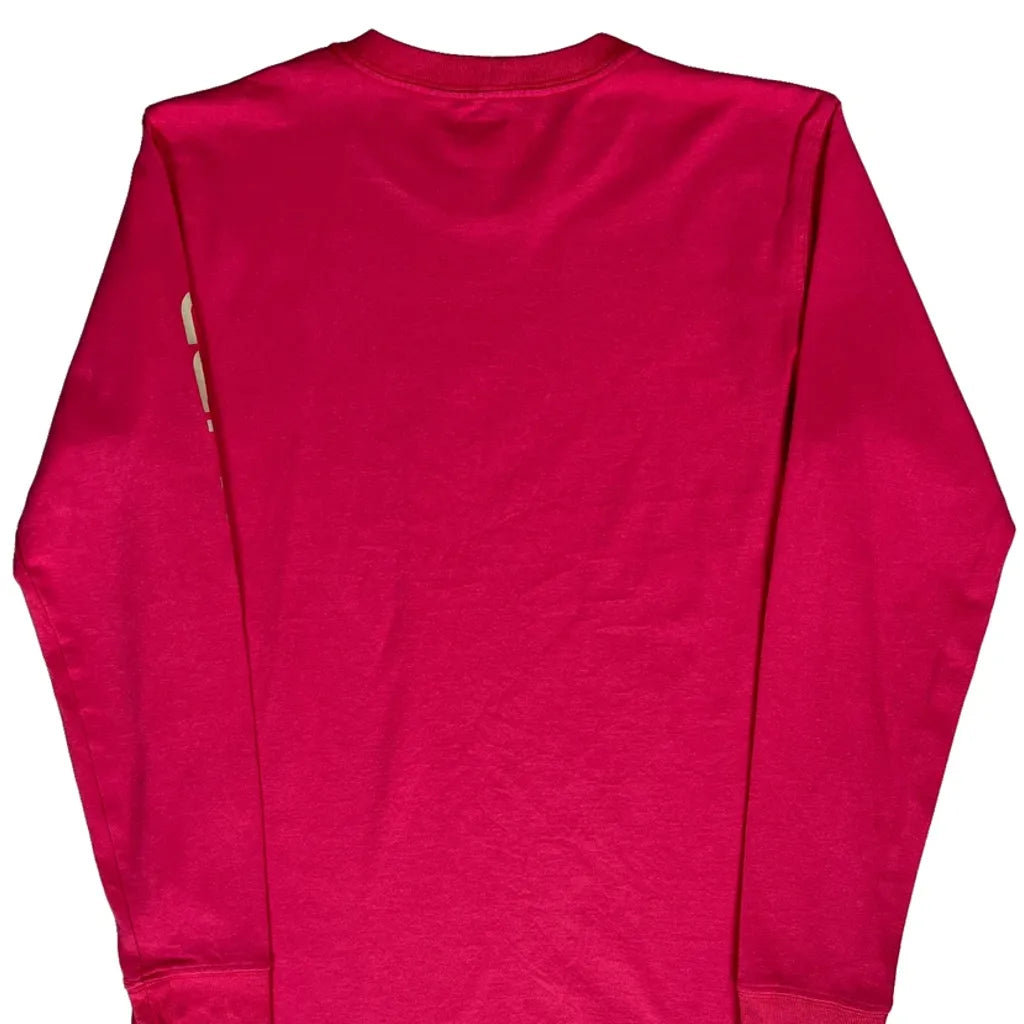Women's Crew Neck Long Sleeve T-Shirt XS Pink Cotton Casual Top