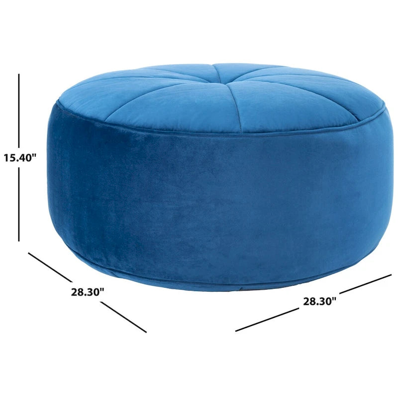 Round Velvet Pouf Ottoman �� Plush Seating Accent