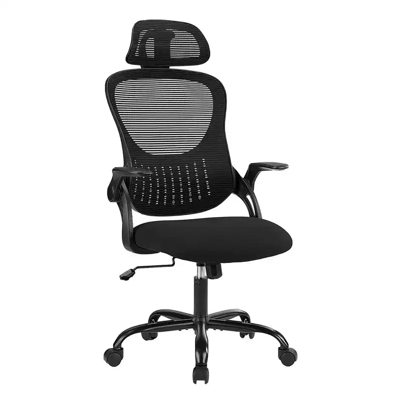 High Back Ergonomic Mesh Office Chair with Adjustable Headrest, Flip-Up Arms and Swivel Base
